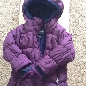 Lands End Purple Puffer Jacket